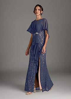 Azazie Lemus Mother of the Bride Dresses Stormy Taupe Sheath Sequins Chiffon Dress image4