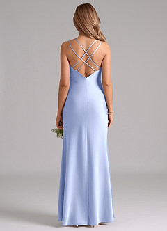Azazie Suttona Bridesmaid Dresses Ice A-Line Pleated Stretch Satin Dress image3