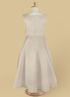 Azazie Lindy Flower Girl Dresses Frost A-Line Pleated Matte Satin Dress image14