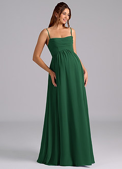 Azazie Saige Maternity Bridesmaid Dresses A-Line Pleated Chiffon Floor-Length Dress image7