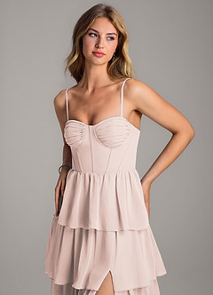 Azazie Alanna Bridesmaid Dresses Rose Petal A-Line Sweetheart Neckline Chiffon Dress image2