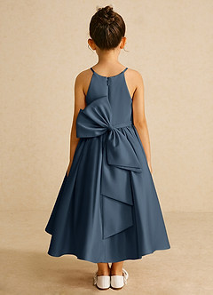 Azazie Sunray Flower Girl Dresses Neptune A-Line Spaghetti Strap Matte Satin Dress image1