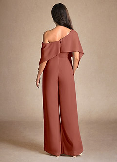 Azazie Halima Kleider für die Brautmutter Overall/Jumpsuit Seitliche Cut-Outs Chiffon Kleid Rotbraun image3