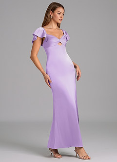 Azazie Demia 신부 들러리 드레스 쉬스 스윗하트 네크라인 스트레치 새틴 발목 길이 드레스 image3