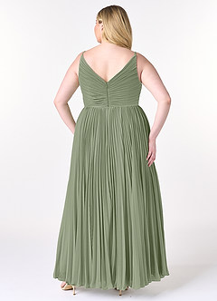 Azazie Raychelle Bridesmaid Dresses Pistachio A-Line V-Neck Chiffon Dress image9