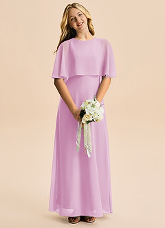 Azazie Maris Junior Linia A Szyfon Długość podłogi Młodsza druhna Sukienka image4