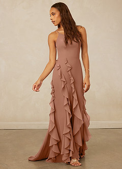 Christian Siriano Bridal for Azazie 1006 Bridesmaid Dresses Bronzer Mermaid Ruched Chiffon Dress image4