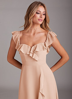 Azazie Lyra Robes de demoiselle d'honneur Robe Trapèze Convertible en Mousseline de soie Rose Perle image10