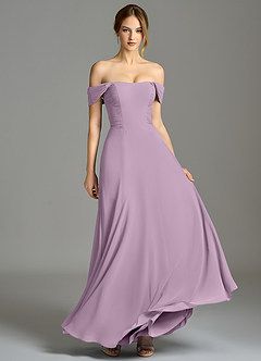 Azazie Oasis Bridesmaid Dresses Wisteria A-Line with Pockets Chiffon Dress image4