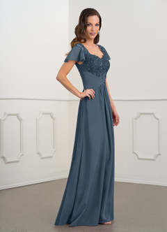Azazie Gwenyth Mother of the Bride Dresses Neptune A-Line Lace Chiffon Dress image3