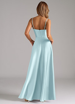 Azazie Elle Brautjungfernkleider A-Linie Plissee Stretch-Satin Kleid Wolke Blau image7