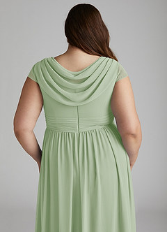 Azazie Organa Bridesmaid Dresses Dusty Sage A-Line Pleated Chiffon Dress image12