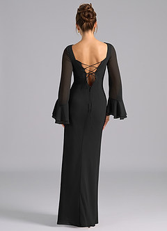 Azazie Leone Bridesmaid Dresses Black Mermaid Corset Chiffon Dress image6