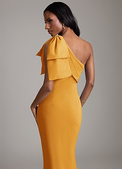 Azazie Yuanna Bridesmaid Dresses Butterscotch Mermaid One Shoulder Chiffon Dress image7