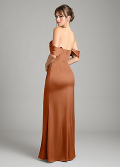Azazie Johana Vestidos de damas de honor Vestido de Cobre de Satén Elástico de Corte Sirena Convertible con Vestidos sin tirantes image8