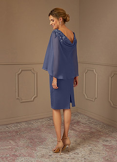 Azazie Carmela Mother of the Bride Dresses Stormy Sheath Lace Chiffon Dress image3