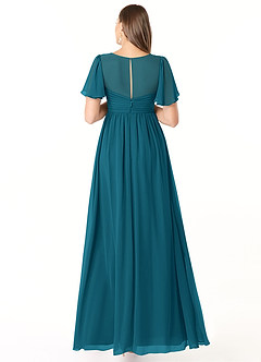 Azazie Verna Maternity Bridesmaid Dresses A-Line V-Neck Ruched Chiffon Floor-Length Dress image2