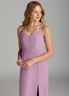 Azazie Becca Junior Robe Sirène en Mousseline de soie Glycine image3