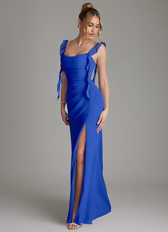 Azazie Jessamine Bridesmaid Dresses Royal Blue Mermaid Corset Chiffon Dress image6