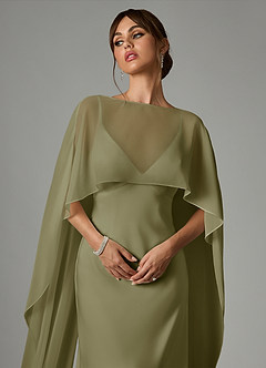 Azazie Stefania Vestidos de madrinha de casamento Vestido Pistache de Cetim elástico de Linha A image5