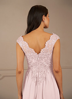 Azazie Amethyst Mother of the Bride Dresses Blushing Pink A-Line V-Neck Sequins Chiffon Dress image8