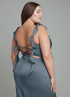 Azazie Jessamine Bridesmaid Dresses Twilight Sheath Corset Stretch Satin Dress image14