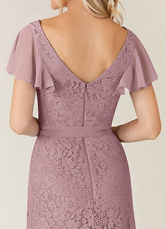 Azazie Knox Mother of the Bride Dresses Dusty Rose A-Line V-Neck Chiffon Dress image6