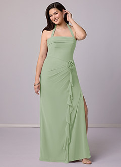 Barbie ♥ Azazie Bridesmaid Dresses Dusty Sage Sheath Strapless Chiffon Convertible Dress image6