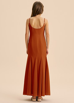 Azazie Evey Junior Abito Sirena in Chiffon Plissettato Paprika image2