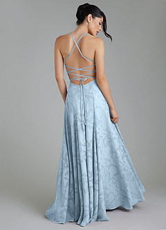 Azazie Tatum Bridesmaid Dresses Sky Blue A-Line Corset Floral Burnout Dress image9