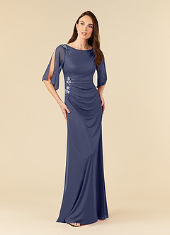 Azazie Magdalene Mother of the Bride Dresses Stormy Sheath Sequins Mesh Dress image1