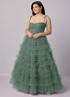 Barbie ♥ Azazie Final Sale Eucalyptus A-Line Sweetheart Neckline Tulle Dress image8