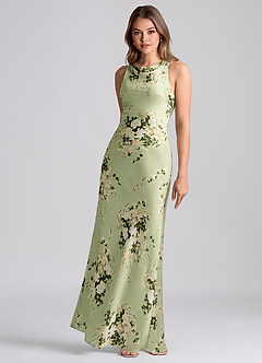 Azazie Allettie Brudtärnklänningar Klä av Sjöjungfru i Stretch Satin Blommiga Rankor image4