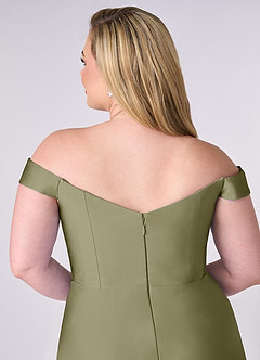 Barbie ♥ Azazie Bridesmaid Dresses Pistachio A-Line Off the Shoulder Stretch Satin Convertible Dress image12