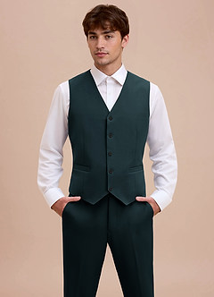 front Ethan Marinblå Raffinerad vävd kostymväst