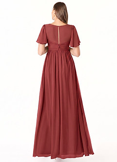 Azazie Verna Maternity Bridesmaid Dresses A-Line V-Neck Ruched Chiffon Floor-Length Dress image2