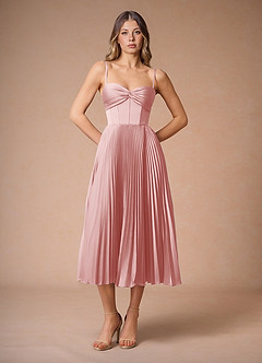 Robe Mi-Longue Rose Brumeux Léna image5