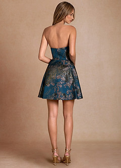 Marlie Teal Floral Mini Dress image2