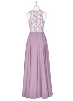 Azazie Kate Bridesmaid Dresses A-Line Lace Chiffon Floor-Length Dress image9