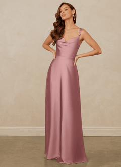 Christian Siriano Bridal for Azazie 1001 Brautjungfernkleider A-Linie Herzausschnitt Stretch-Satin Kleid Altrosa image3