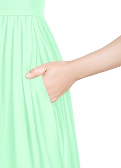 Azazie Cora Bridesmaid Dresses Mint Green A-Line Pleated Chiffon Dress image29