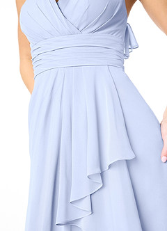 Azazie Aviv Bridesmaid Dresses Ice A-Line Pleated Chiffon Dress image4