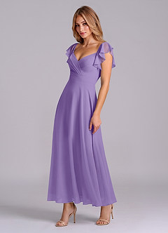 Azazie Leilani Bridesmaid Dresses Tahiti A-Line Ruched Chiffon Dress image4