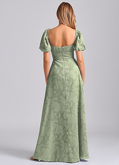 Azazie Mirian Robes de demoiselle d'honneur Robe Trapèze en Blumen-Burnout Encolure en Forme de Cœur Agave image6