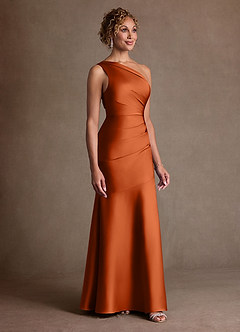 Azazie Haifa Suknie dla Matki Panny Młodej Syrena Jedno ramię Satyna elastyczna Długość podłogi Sukienka image3