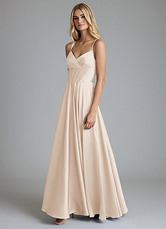 Azazie Alaia Suknie dla druhen Linia A Gorset Satyna elastyczna Do ziemi Sukienka image4