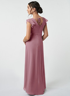 Azazie Claudine Junior Vintage Mauve A-Line Pleated Chiffon Dress image4