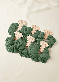 front Bijpassende kleur bruidsmeisjes chiffon oversize scrunchie set