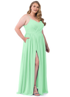 Azazie Cora Bridesmaid Dresses Mint Green A-Line Pleated Chiffon Dress image38