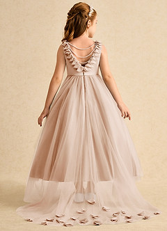 Azazie Lorita Flower Girl Dresses English Rose A-Line Beaded Tulle Dress image1